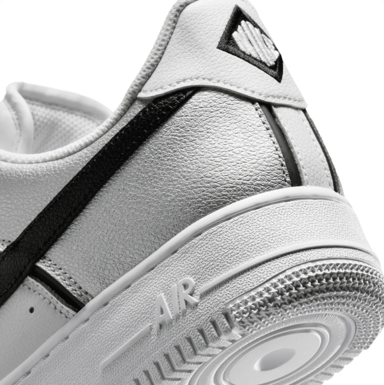 Nike Low-Top Sneakers - White & Metallic Silver with Black Details