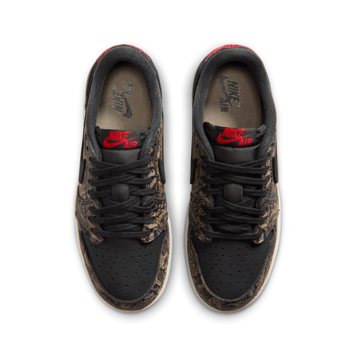 Jordan Low-Top Sneakers - Black & Bronze Graphic Print