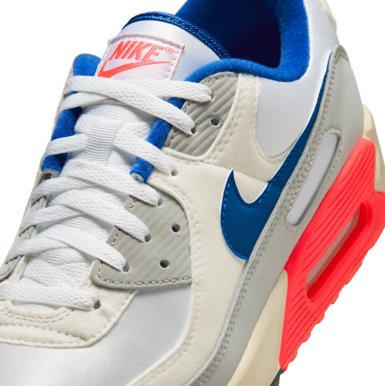 Nike Low-Top Sneakers - White, Grey & Blue with Coral Accents