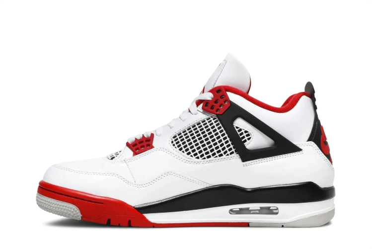 Air Jordan 4 Retro White, Red & Black Sneakers