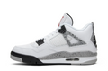 Air Jordan 4 Retro White & Speckled Grey Sneakers