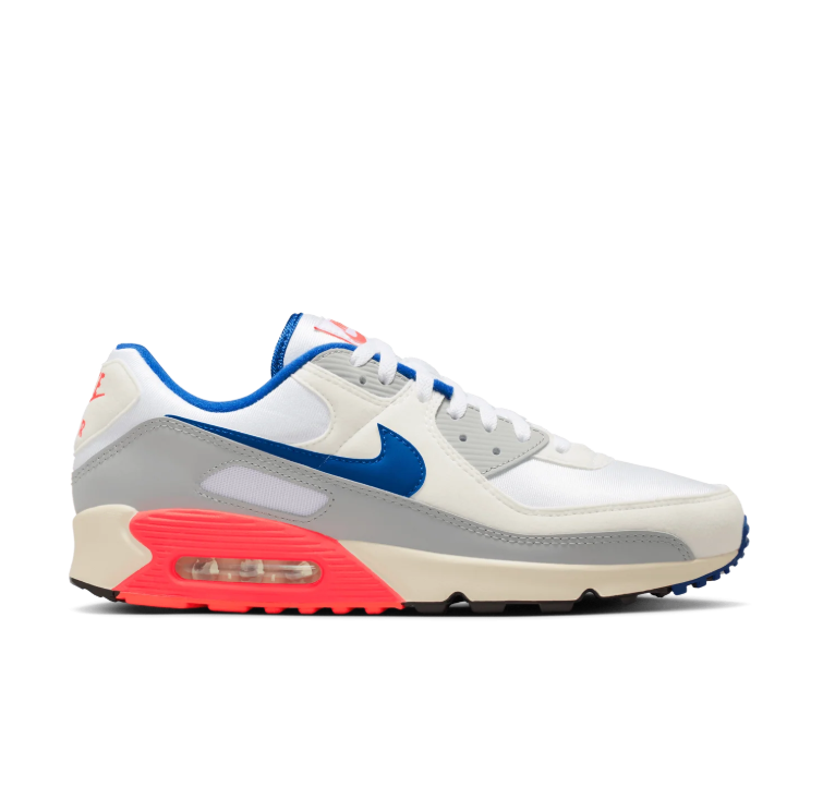 Nike Low-Top Sneakers - White, Grey & Blue with Coral Accents