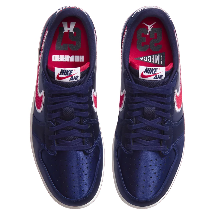 Jordan Low-Top Sneakers - Navy & Red Stitched Swoosh