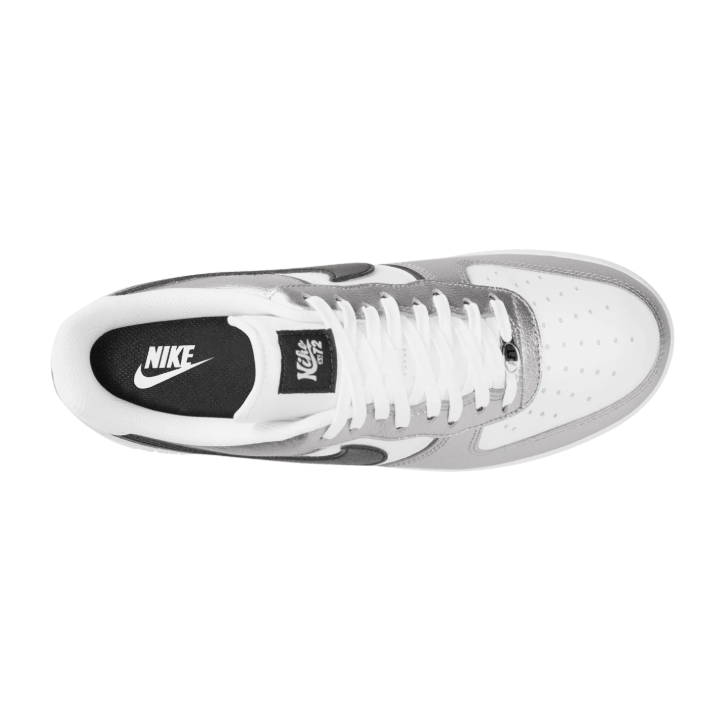 Nike Low-Top Sneakers - White & Metallic Silver with Black Details