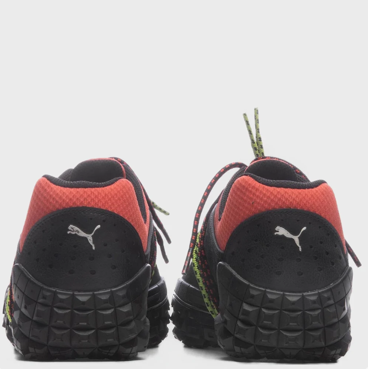 Puma Low-Top Sneakers - Black & Red with Rope Lace Details