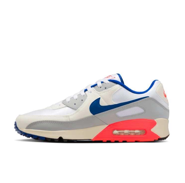 Nike Low-Top Sneakers - White, Grey & Blue with Coral Accents