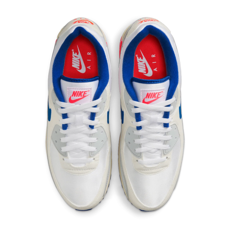 Nike Low-Top Sneakers - White, Grey & Blue with Coral Accents