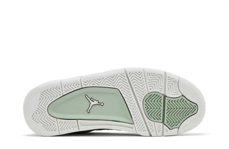 Air Jordan 4 Mint Green & Metallic Silver Sneakers