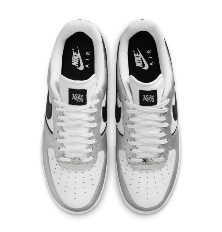 Nike Low-Top Sneakers - White & Metallic Silver with Black Details