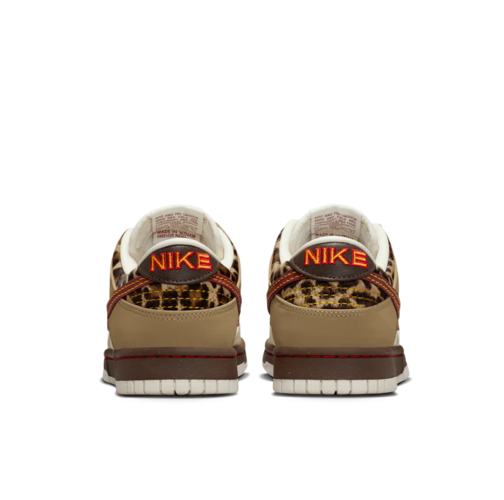 Nike Low-Top Sneakers - Cream & Khaki with Burgundy Details