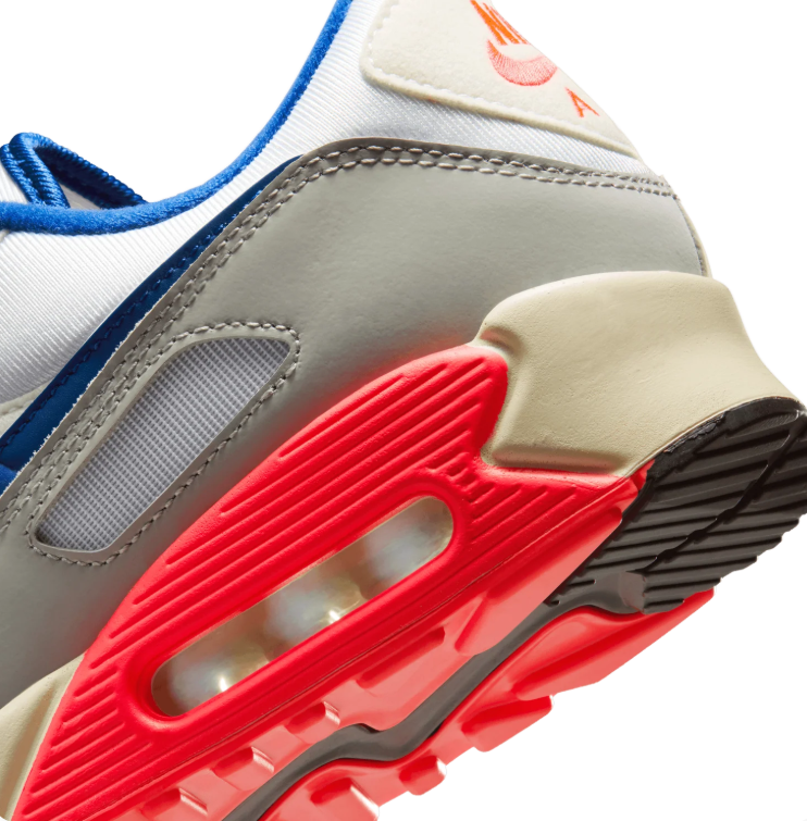 Nike Low-Top Sneakers - White, Grey & Blue with Coral Accents