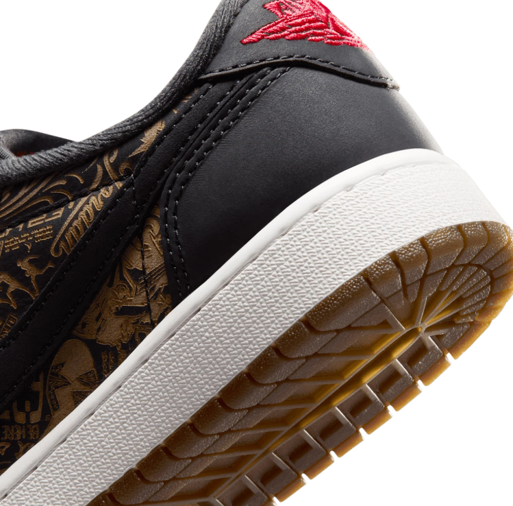 Jordan Low-Top Sneakers - Black & Bronze Graphic Print